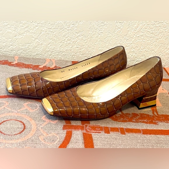 MAB STUDIO Shoes Made In Italy. US Sz 7 eU Sz 37. Genuine Croc Skin Leather. - Picture 5 of 11